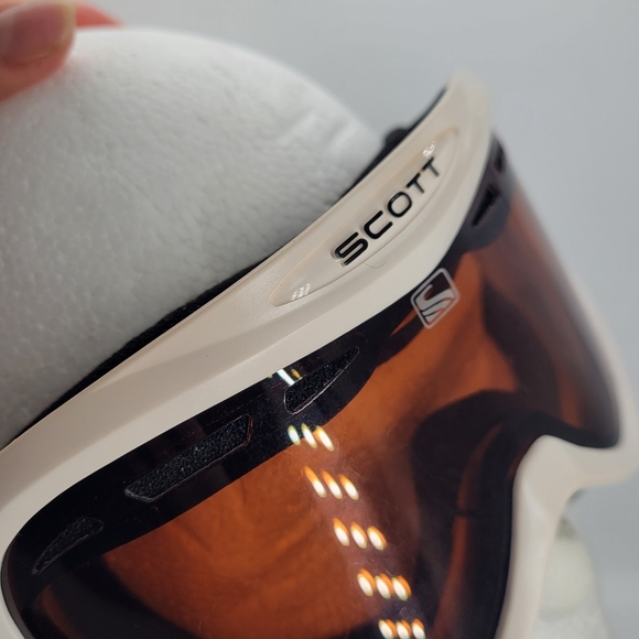 Scott Ski Snowboard MotorCross Goggles White/Black/ Amber Lens - Picture 7 of 9